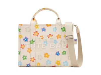 Pre-owned Marc Jacobs Women's  Wild Daisy Canvas Medium Tote Bag In White