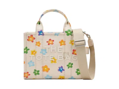 Pre-owned Marc Jacobs Women's  Wild Daisy Canvas Small Tote In White