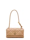 Marc Jacobs Women 'mini Dual' Beige Quilted Crossbody Bag With Turn-lock Closure And Adjustable Shou In White
