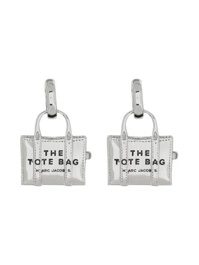 Marc Jacobs Women Mini Icon Earrings "the Tote Bag" In Silver