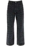 Marc Jacobs Monogram Patterned Straight Leg Jeans In Black