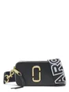 Marc Jacobs The Snapshot Black Shoulder Bag With Metal Logo At The Front In Leather Woman