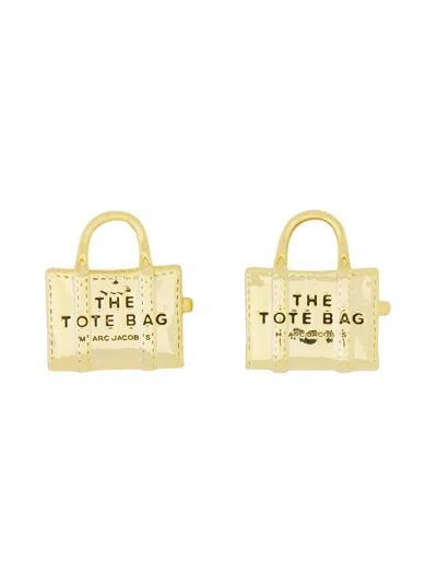 Marc Jacobs Women Orecchini A Perno "the Tote Bag Stud" In Gold