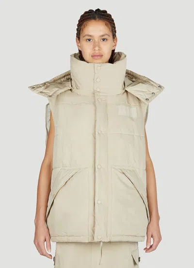 Marc Jacobs Oversized Puffer Gilet In Cream