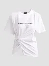 Marc Jacobs White Pop J Marc Logo Drape Seam T-shirt In White