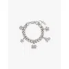 Marc Jacobs Womens Silver/crystal The Mini Icon Pave Charm Bracelet In Silver/crystal
