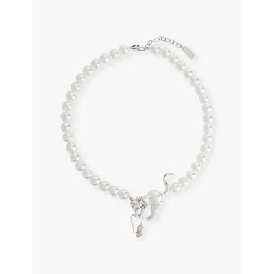silver necklace marc jacobs pearl necklace