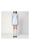 Marc Jacobs Satin Sleeveless Mini Dress In Blue