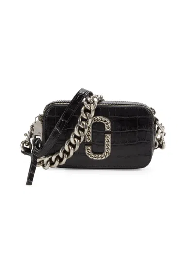 Marc Jacobs Women's Snapshot Embossed Leather Crossbody Bag In Black