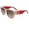 Marc Jacobs Brown Gradient Square Ladies Sunglasses Marc 646/s 0c48/ha 57 In Pink