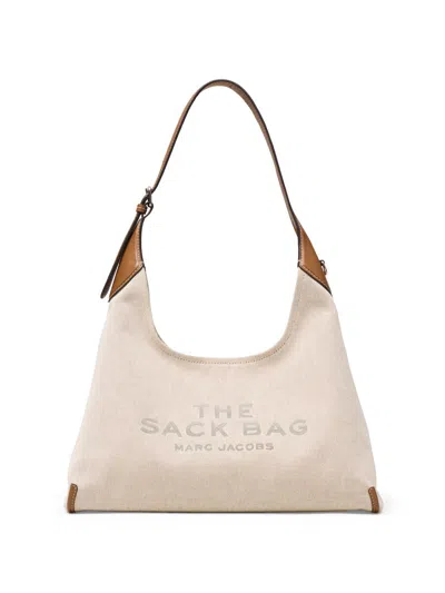 Marc Jacobs The Sack Belted Canvas & Leather Bag In Neutral