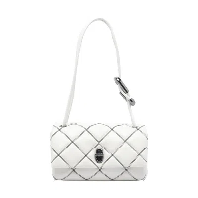 Marc Jacobs Women The Bi-color Quilted Mini Dual Shoulder Bag In White