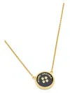 Marc Jacobs Adjustable Chain Button Pendant Necklace In Black