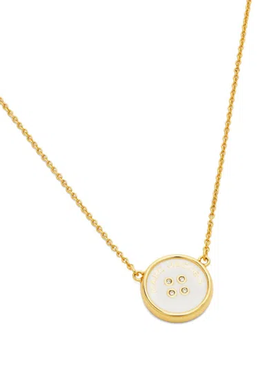 Marc Jacobs Women The Button Pendant Necklace In White