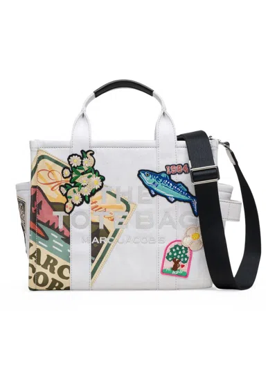 Marc Jacobs Women's The Camp Patchwork Denim Medium Tote Bag In White
