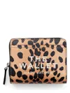 Marc Jacobs The Cheetah Leather Mini Compact Wallet In Black
