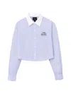 Marc Jacobs Gingham Check Cropped Shirt In Blue