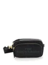 Marc Jacobs Women 'the Crossbody' Black Shoulder Bag With Logo Embossed On The Front In Hammered Lea In Black