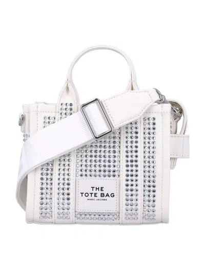 Marc Jacobs White The Crystal Canvas Crossbody Tote Bag