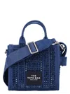 Marc Jacobs The Crystal Denim Crossbody Tote Bag In Dark Wash Blue