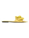 Marc Jacobs The Daisy Leather Flat Slide Sandals In Multi