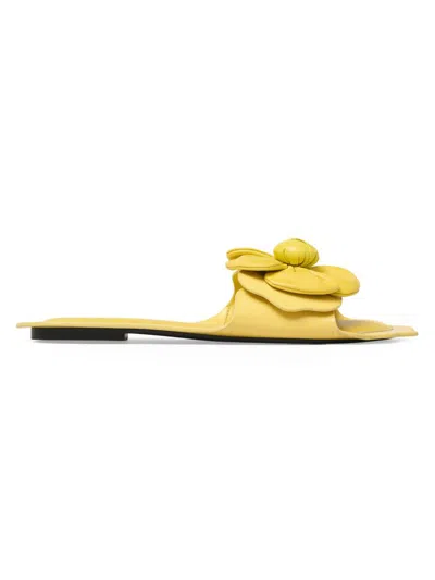 MARC JACOBS WOMEN'S THE DAISY FLOWER-APPLIQUÉ LEATHER SANDALS