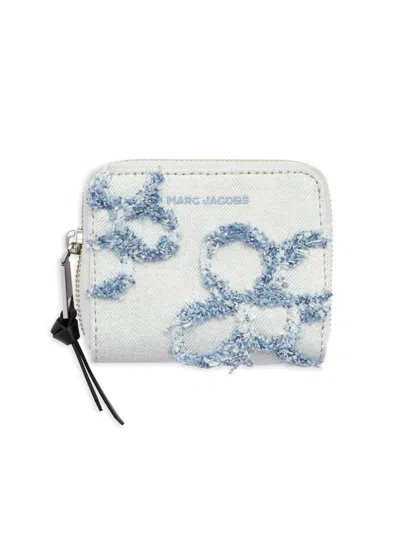 Marc Jacobs Women's The Daisy Mini Distressed Denim Compact Wallet In Brown