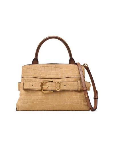 Marc Jacobs Women's The Dakota Small Croc Suede Satchel Bag In Sand