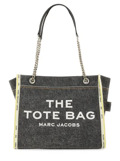 Marc Jacobs Women "the Denim Chain Medium" Tote Bag In Black