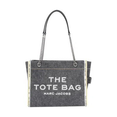 Marc Jacobs Women The Denim Chain Medium Tote Bag In Gray