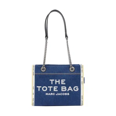 Marc Jacobs Women The Denim Chain Small Tote Bag In Blue