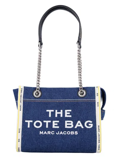 Marc Jacobs Women's The Denim Chain Small Tote Bag In Dark Wash