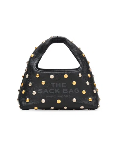 Marc Jacobs Women's The Glam Studs Leather Mini Sack Bag In Black