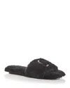Marc Jacobs The J Marc Faux Teddy Sandals In Black