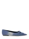 Marc Jacobs Women 'the Kat' Blue Ballerinas With Cut-out Detail And Bow On The Front In Cotton Woman In Multi