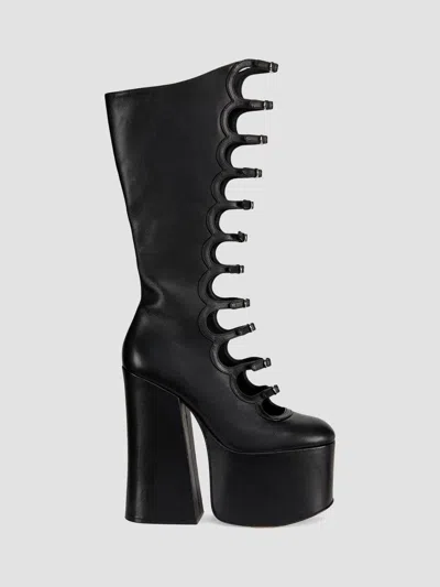 Marc Jacobs Women's The Kiki 150mm Platform Leather Knee-high Boots In Black
