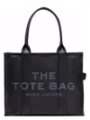 Marc Jacobs 'the Large Tote Bag' Black Shoulder Bag With Logo Lettering