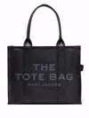 Marc Jacobs The Leather Large Black Tote Bag In Black