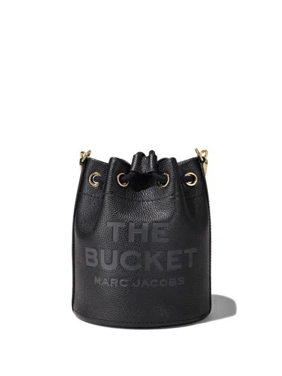 Marc Jacobs Women The Leather Medium Bucket Bag In Black