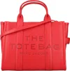 Marc Jacobs The Leather Medium True Red Tote Bag In Red