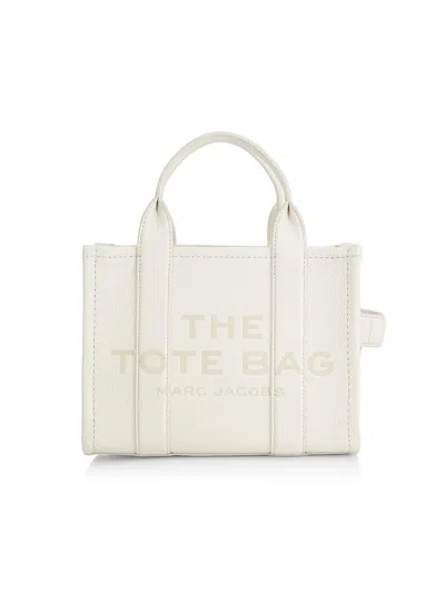 Marc Jacobs Women's The Leather Small Tote In Cotton Silver