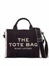 Marc Jacobs Women 'the Medium Tote' Black Tote Bag With Contrasting Logo Embroidery In Cotton Blend  In Black