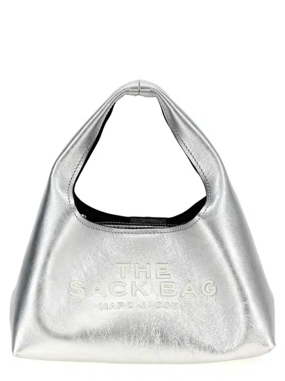 Marc Jacobs Women 'the Metallic Leather Mini Sack Bag' Handbag In Silver