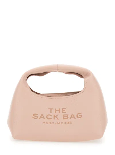 Marc Jacobs Women 'the Mini Sack' Pink Handbag With Logo Lettering On The Front In Leather Woman