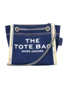 Marc Jacobs Sac Cabas The Denim Chain Micro Tote Bag In Dark Wash