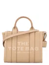Marc Jacobs 'the Mini Tote' Beige Tote Bag With Logo Lettering On The Front In Camel
