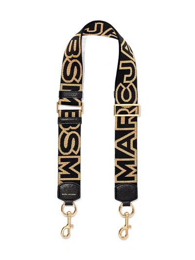 Marc Jacobs Women The Outline Logo Webbing Strap In Black