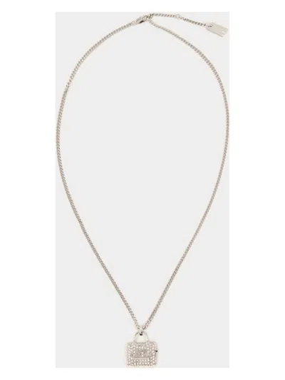 Marc Jacobs Women's The Pave Tote Necklace In Silver