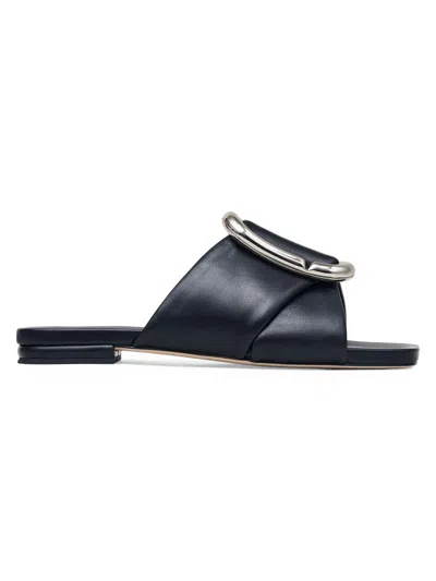 Marc Jacobs The Criss Cross Leather Flat Slide Sandals In Multi