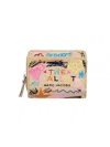Marc Jacobs Scribble Leather Mini Compact-wallet In Multi